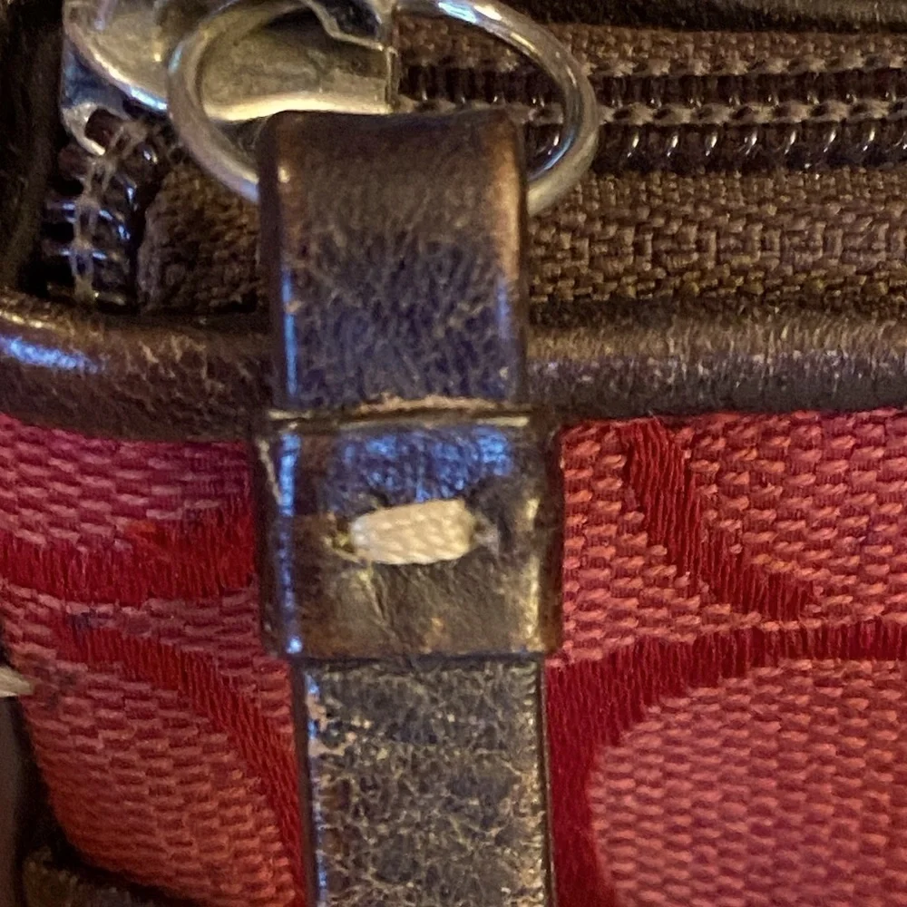 COACH Cherry Red Signature Swing Pleated Adjustable Crossbody/Shoulder Bag, EUC - Picture 13 of 16